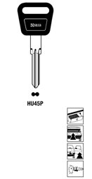 Toon details voor Silca Autosleutel plastic kop brass HU45P Afbeelding van Silca Autosleutel plastic kop brass HU45P