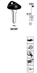 Toon details voor Silca Autosleutel plastic kop brass BW7BP Afbeelding van Silca Autosleutel plastic kop brass BW7BP