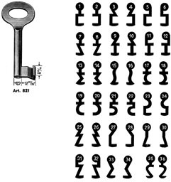Toon details voor Klaviersleutel art. 821 /34 Afbeelding van Klaviersleutel art. 821 /34