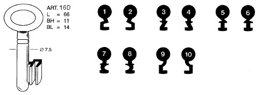 Toon details voor Nemef grendelslotsleutel art. 16D (98N) /7 Afbeelding van Nemef grendelslotsleutel art. 16D (98N) /7