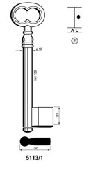Toon details voor Silca Klaviersleutel ijzer dop 5113/1 Afbeelding van Silca Klaviersleutel ijzer dop 5113/1
