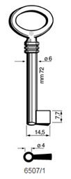 Toon details voor Silca Klaviersleutel ijzer pijp 6507/1 Afbeelding van Silca Klaviersleutel ijzer pijp 6507/1