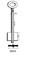 Toon details voor Silca Dubbelbaardsleutel ijzer 7211/1 Afbeelding van Silca Dubbelbaardsleutel ijzer 7211/1