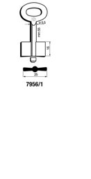 Toon details voor Silca Dubbelbaardsleutel ijzer 7956/1 Afbeelding van Silca Dubbelbaardsleutel ijzer 7956/1