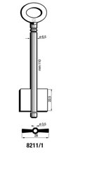 Toon details voor Silca Dubbelbaardsleutel ijzer 8211/1 Afbeelding van Silca Dubbelbaardsleutel ijzer 8211/1