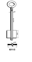 Toon details voor Silca Dubbelbaardsleutel ijzer 8211/2 Afbeelding van Silca Dubbelbaardsleutel ijzer 8211/2