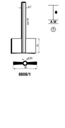 Toon details voor Silca Dubbelbaardsleutel ijzer 8808/2 Afbeelding van Silca Dubbelbaardsleutel ijzer 8808/2