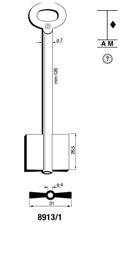 Toon details voor Silca Dubbelbaardsleutel ijzer 8913/1 Afbeelding van Silca Dubbelbaardsleutel ijzer 8913/1