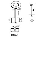 Toon details voor Silca Dubbelbaardsleutel ijzer 8953/1 Afbeelding van Silca Dubbelbaardsleutel ijzer 8953/1