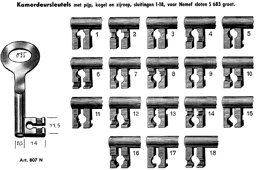 Toon details voor Nemef klaviersleutel art. 807N (683 groot) /13 Afbeelding van Nemef klaviersleutel art. 807N (683 groot) /13