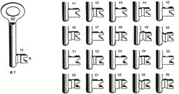 Toon details voor Nemef klaviersleutel art. 865D (65D) /41 Afbeelding van Nemef klaviersleutel art. 865D (65D) /41
