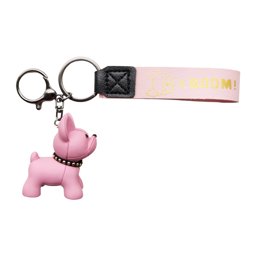 Toon details voor Sleutelhanger Hond staand met leren strap- Roze Afbeelding van Sleutelhanger Hond staand met leren strap- Roze