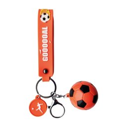 Toon details voor Sleutelhanger Voetbal met pvc strap- Oranje Afbeelding van Sleutelhanger Voetbal met pvc strap- Oranje