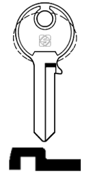 Toon details voor Silca Cilindersleutel brass CB38R Afbeelding van Silca Cilindersleutel brass CB38R