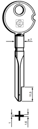 Toon details voor Silca Stersleutel ijzer XY7 Afbeelding van Silca Stersleutel ijzer XY7