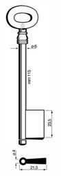 Toon details voor Silca Klaviersleutel pijp ijzer 6511 Afbeelding van Silca Klaviersleutel pijp ijzer 6511