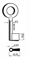 Toon details voor Silca Klaviersleutel pijp ijzer 6805 Afbeelding van Silca Klaviersleutel pijp ijzer 6805