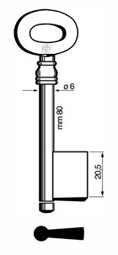 Toon details voor Silca Klaviersleutel dop ijzer 5508 Afbeelding van Silca Klaviersleutel dop ijzer 5508