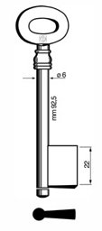Toon details voor Silca Klaviersleutel dop ijzer 5509 Afbeelding van Silca Klaviersleutel dop ijzer 5509