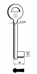 Toon details voor Silca Klaviersleutel brass 6VAC1 Afbeelding van Silca Klaviersleutel brass 6VAC1