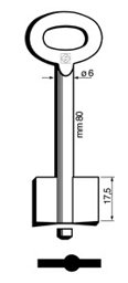 Toon details voor Silca Dubbelbaardsleutel ijzer 7980 Afbeelding van Silca Dubbelbaardsleutel ijzer 7980