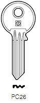 Toon details voor Silca Cilindersleutel brass PC26 Afbeelding van Silca Cilindersleutel brass PC26