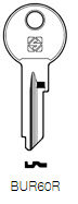 Toon details voor Silca Cilindersleutel staal BUR60R Afbeelding van Silca Cilindersleutel staal BUR60R