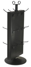 Toon details voor Basi draaibaar toonbank display zwart 25x25x65 incl 18 haken Afbeelding van Basi draaibaar toonbank display zwart 25x25x65 incl 18 haken