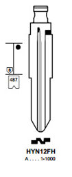 Toon details voor Silca Flip Key insert HYN12FH Afbeelding van Silca Flip Key insert HYN12FH