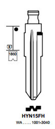 Toon details voor Silca Flip Key insert HYN15FH Afbeelding van Silca Flip Key insert HYN15FH