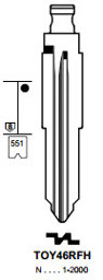 Toon details voor Silca Flip Key insert TOY46RFH Afbeelding van Silca Flip Key insert TOY46RFH