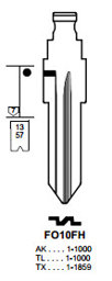 Toon details voor Silca Flip Key insert FO10FH Afbeelding van Silca Flip Key insert FO10FH