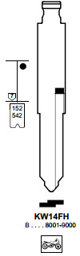 Toon details voor Silca Flip Key insert KW14FH Afbeelding van Silca Flip Key insert KW14FH