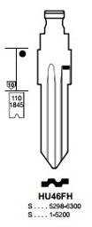 Toon details voor Silca Flip Key insert HU46FH Afbeelding van Silca Flip Key insert HU46FH