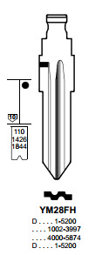 Toon details voor Silca Flip Key insert YM28FH Afbeelding van Silca Flip Key insert YM28FH