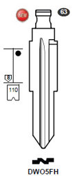 Toon details voor Silca Flip Key insert DWO5FH Afbeelding van Silca Flip Key insert DWO5FH