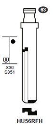 Toon details voor Silca Flip Key insert HU56RFH Afbeelding van Silca Flip Key insert HU56RFH