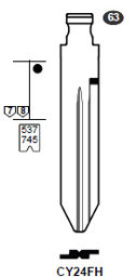 Toon details voor Silca Flip Key insert CY24FH Afbeelding van Silca Flip Key insert CY24FH