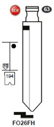 Toon details voor Silca Flip Key insert FO26FH Afbeelding van Silca Flip Key insert FO26FH
