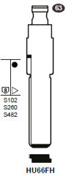 Toon details voor Silca Flip Key insert HU66FH Afbeelding van Silca Flip Key insert HU66FH