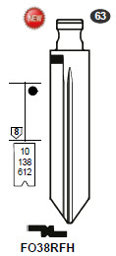Toon details voor Silca Flip Key insert FO38RFH Afbeelding van Silca Flip Key insert FO38RFH