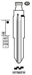 Toon details voor Silca Flip Key insert HYN6FH Afbeelding van Silca Flip Key insert HYN6FH