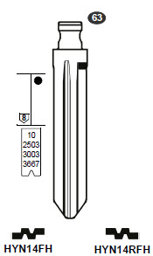 Toon details voor Silca Flip Key insert HYN14RFH Afbeelding van Silca Flip Key insert HYN14RFH
