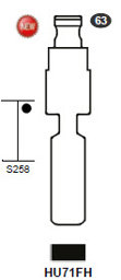 Toon details voor Silca Flip Key insert HU71FH Afbeelding van Silca Flip Key insert HU71FH