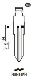 Toon details voor Silca Flip Key insert NSN11FH Afbeelding van Silca Flip Key insert NSN11FH