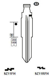 Toon details voor Silca Flip Key insert SZ11RFH Afbeelding van Silca Flip Key insert SZ11RFH