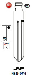 Toon details voor Silca Flip Key insert NSN19FH Afbeelding van Silca Flip Key insert NSN19FH