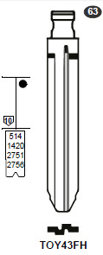Toon details voor Silca Flip Key insert TOY43FH Afbeelding van Silca Flip Key insert TOY43FH