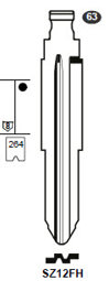 Toon details voor Silca Flip Key insert SZ12FH Afbeelding van Silca Flip Key insert SZ12FH