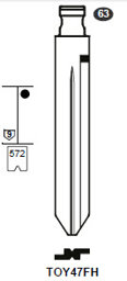 Toon details voor Silca Flip Key insert TOY47FH Afbeelding van Silca Flip Key insert TOY47FH